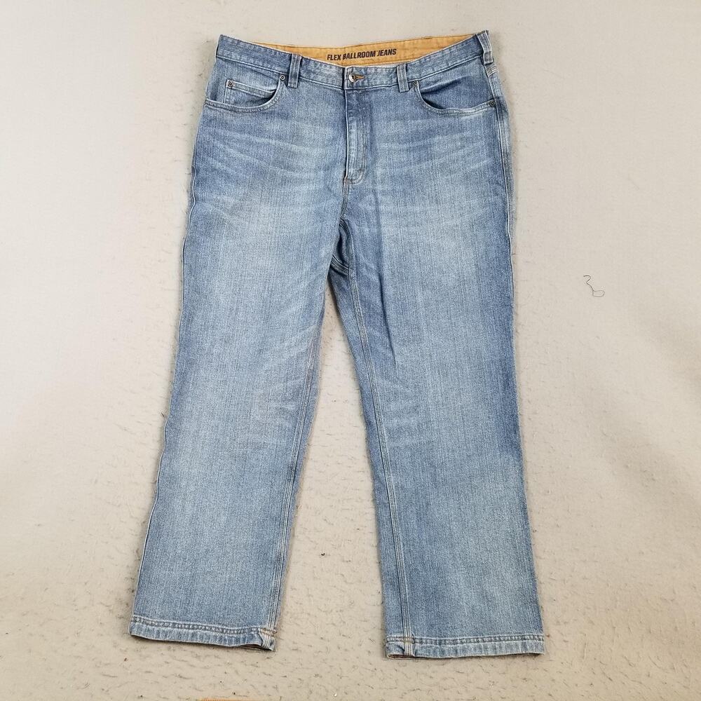 Duluth Trading Co Jeans Mens 40x30 Light Wash Flex Ballroom Relaxed Fit Stretch‎